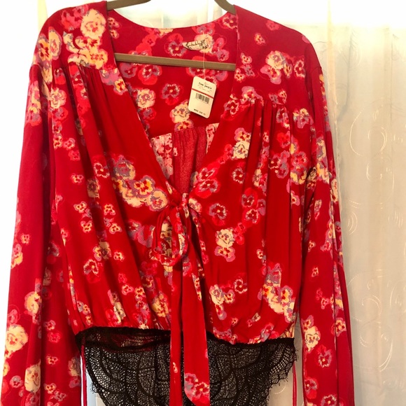 NWT Free People Forties Bodysuit In Floral Print - Picture 5 of 5